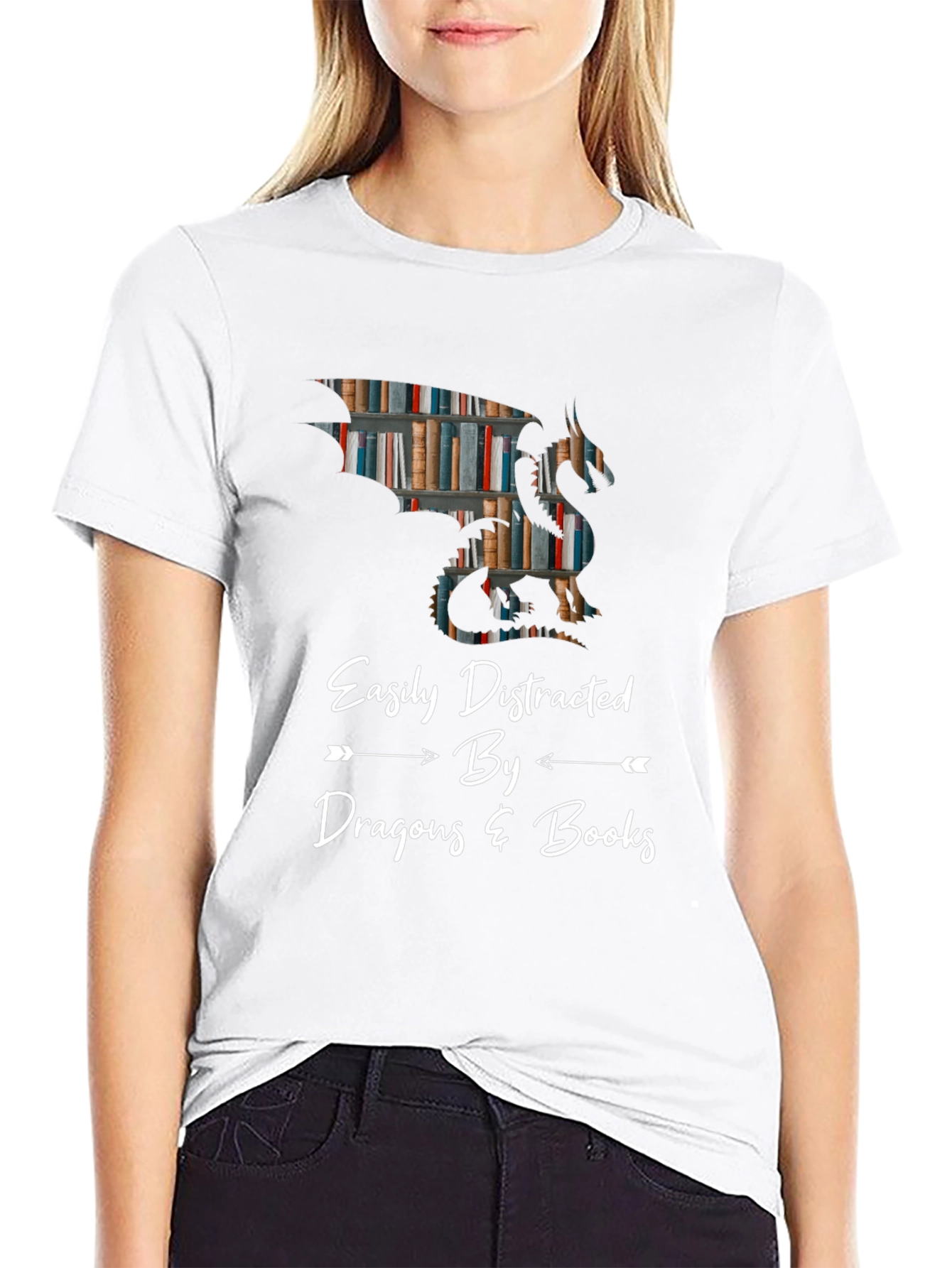 Easily Distracted By Dragons & Books T-Shirt