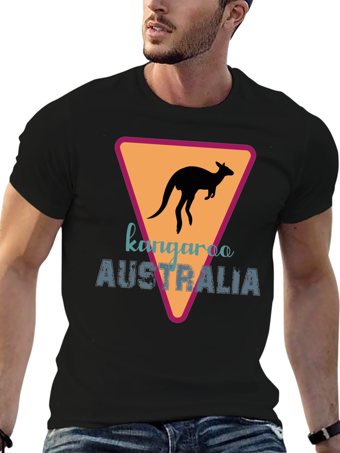 Kangaroo Australia Graphic Tee - Black