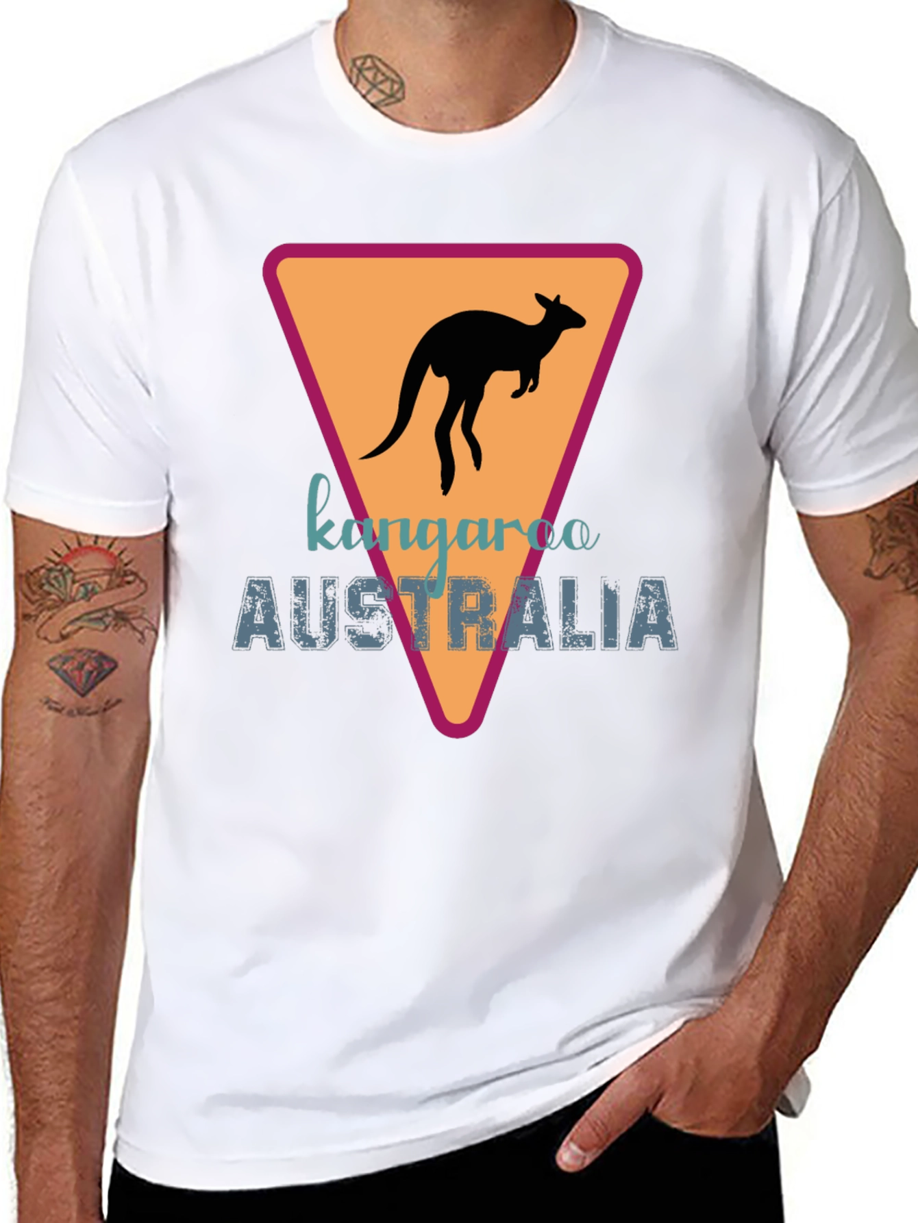 Kangaroo Australia Graphic Tee - Black