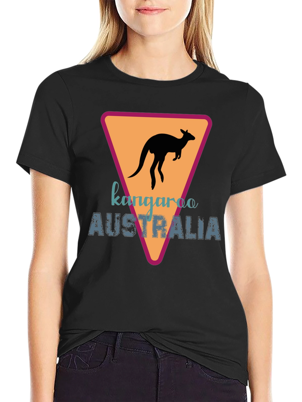 Kangaroo Australia Graphic Tee - Black
