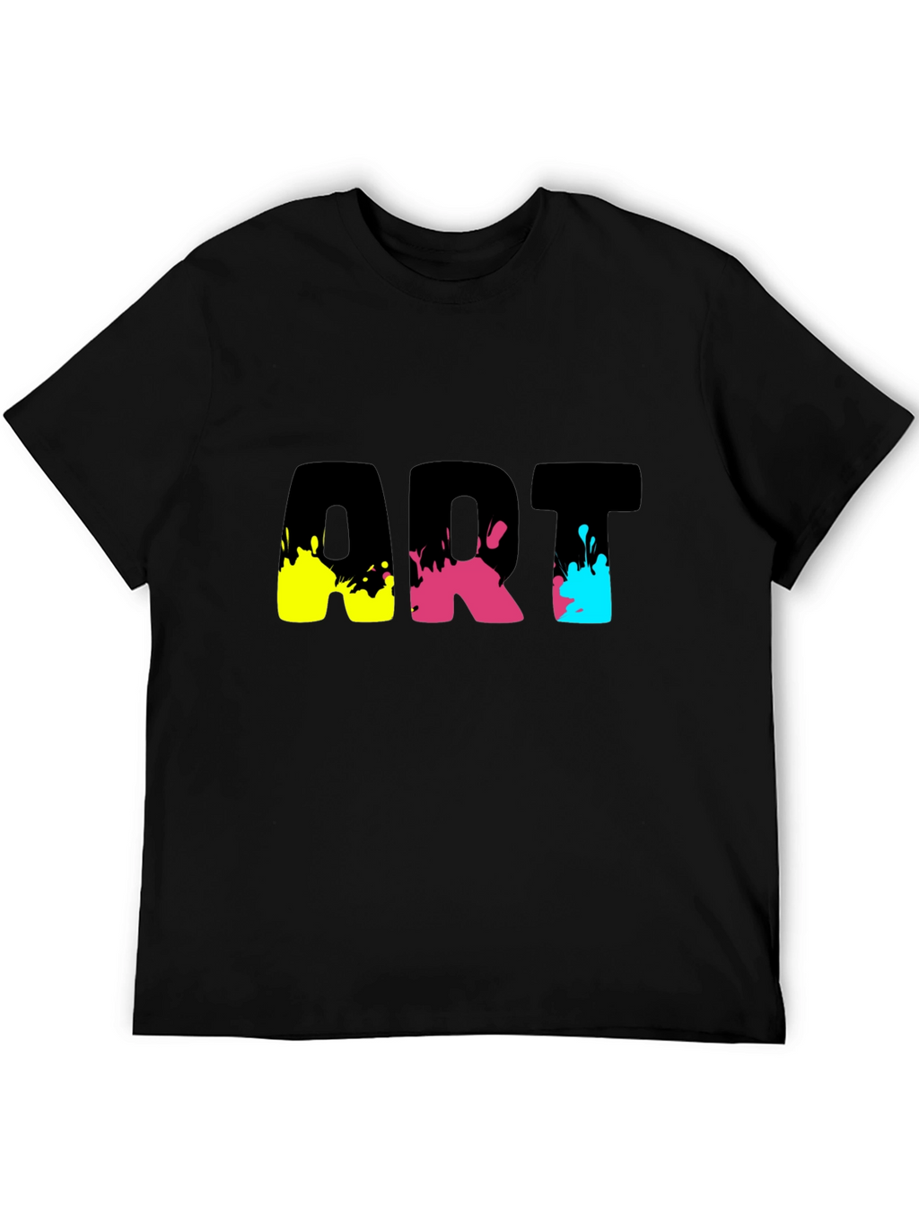 Abstract Art Splatter Graphic Tee - Black