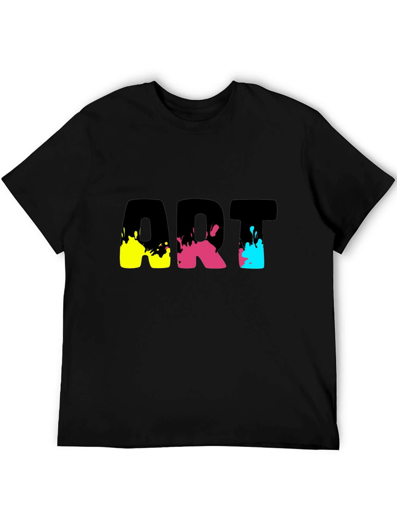 Abstract Art Splatter Graphic Tee - Black