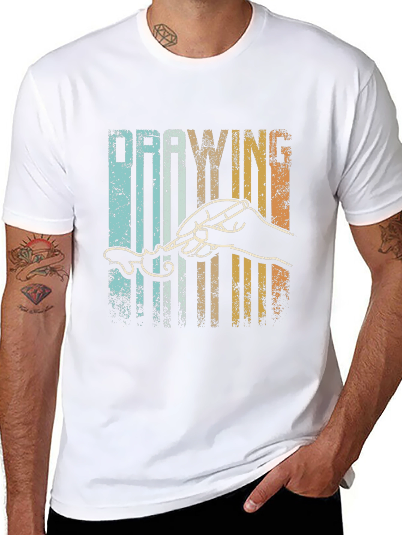 Retro Drawing T-Shirt - Artistic Gift