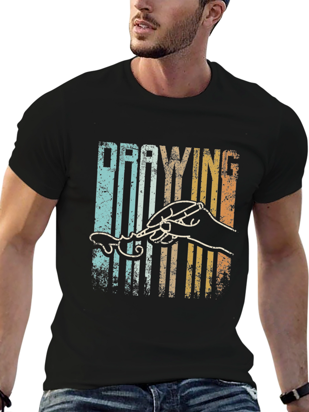 Retro Drawing T-Shirt - Artistic Gift