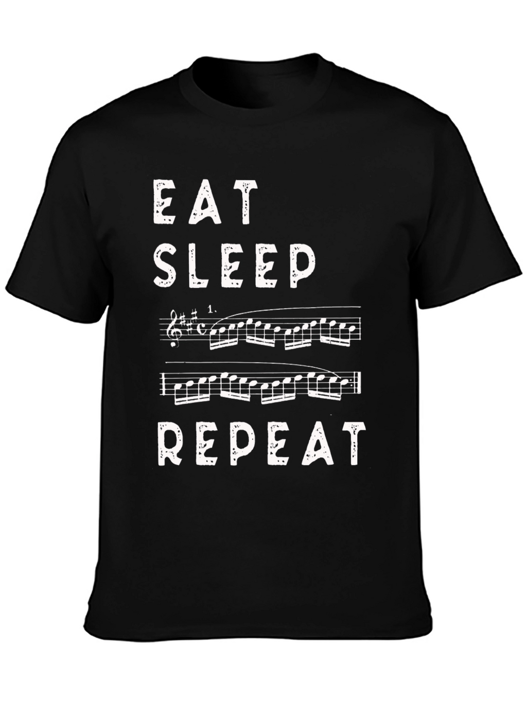 Eat Sleep Music Repeat Black T-Shirt