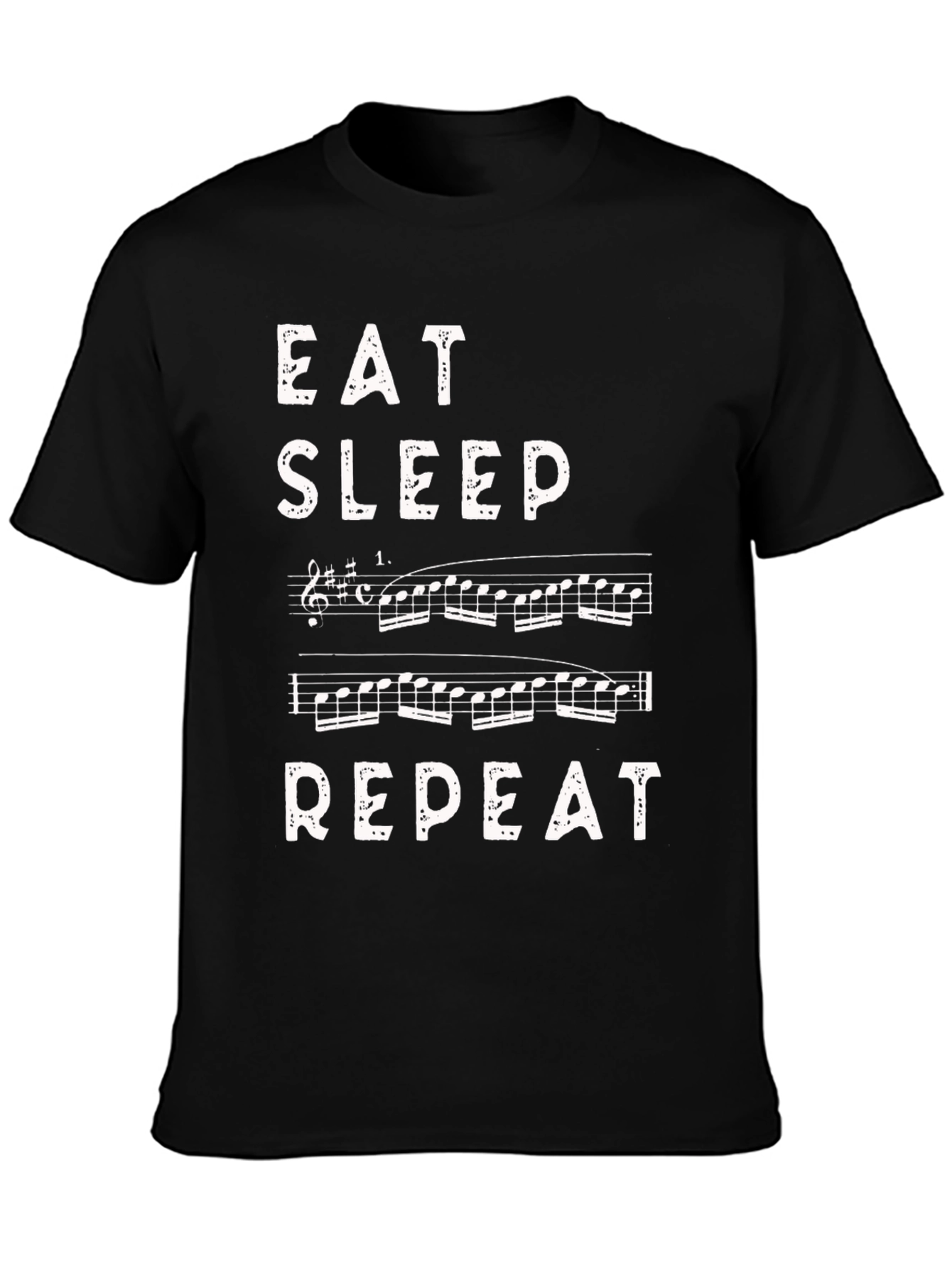 Eat Sleep Music Repeat Black T-Shirt