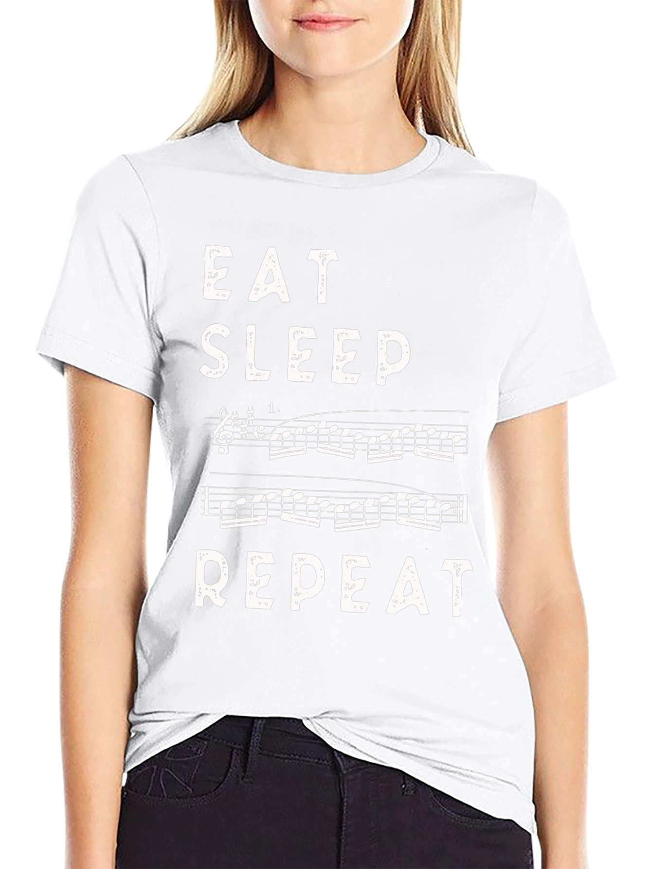Eat Sleep Music Repeat Black T-Shirt