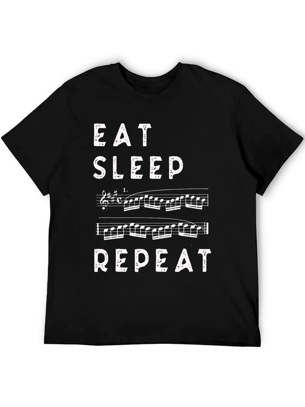Eat Sleep Music Repeat Black T-Shirt