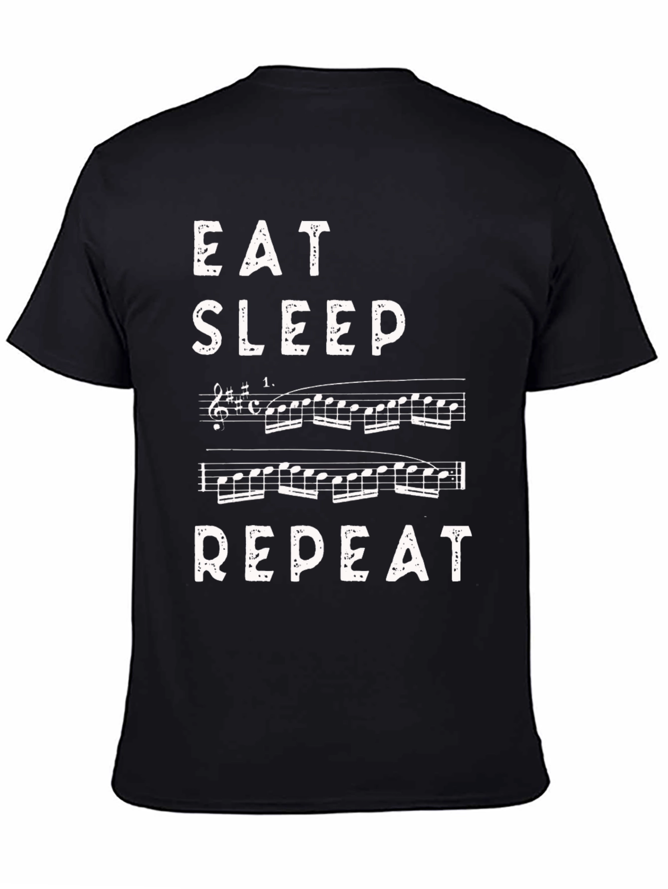 Eat Sleep Music Repeat Black T-Shirt