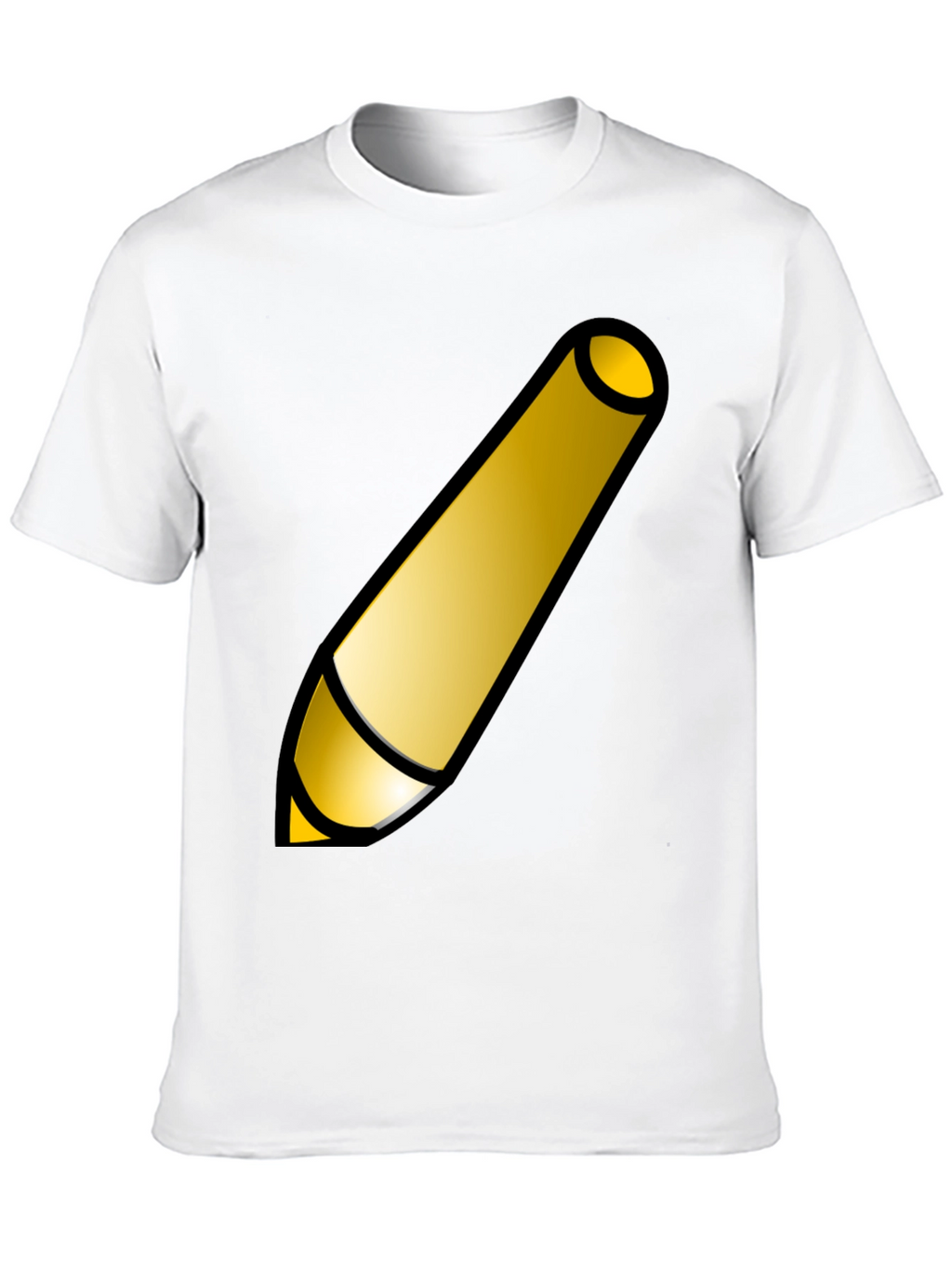 Creative Gold Pencil Graphic Tee - Stylish Unisex T-Shirt
