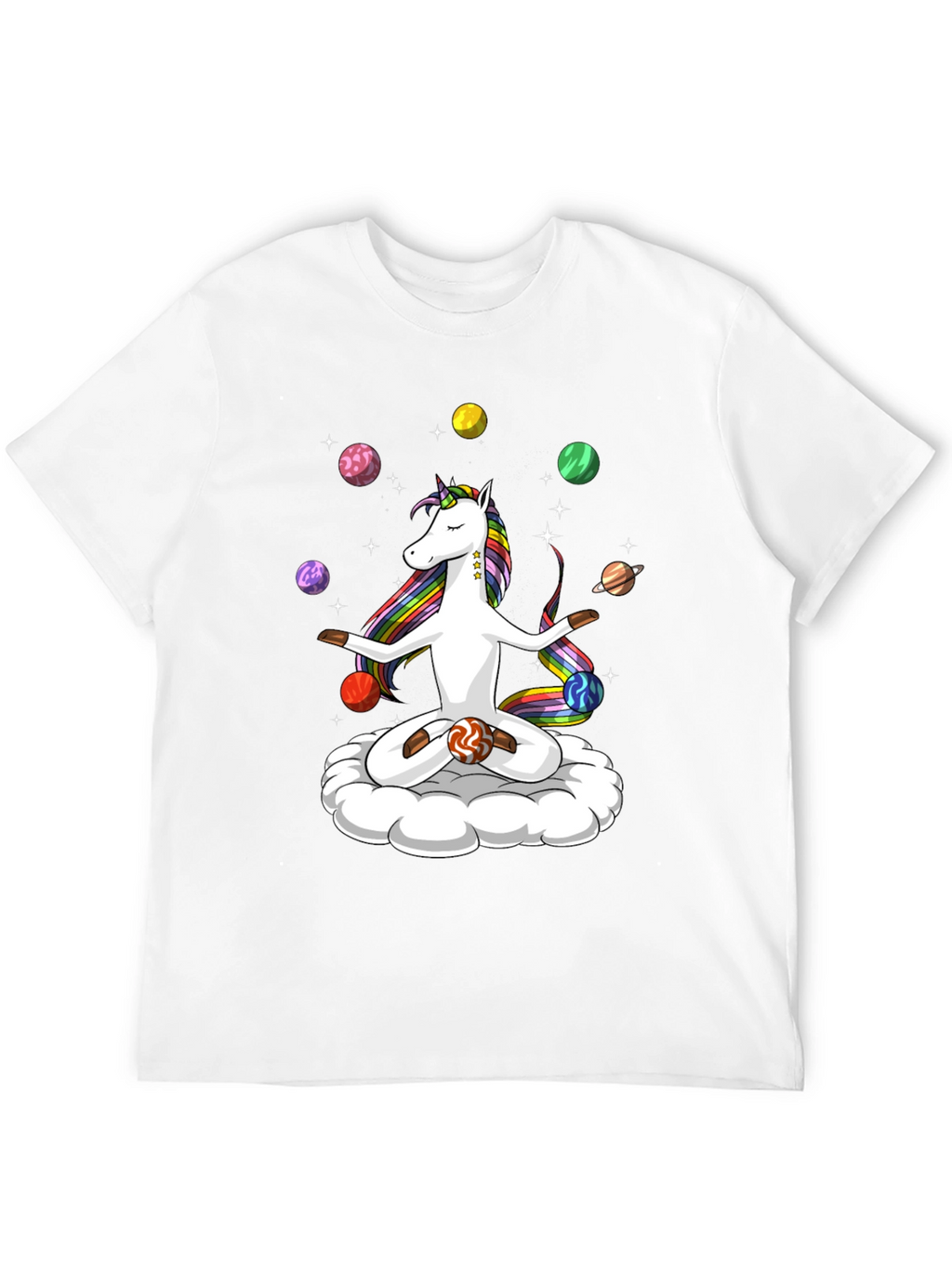 Unicorn Yoga Planet Juggling T-Shirt