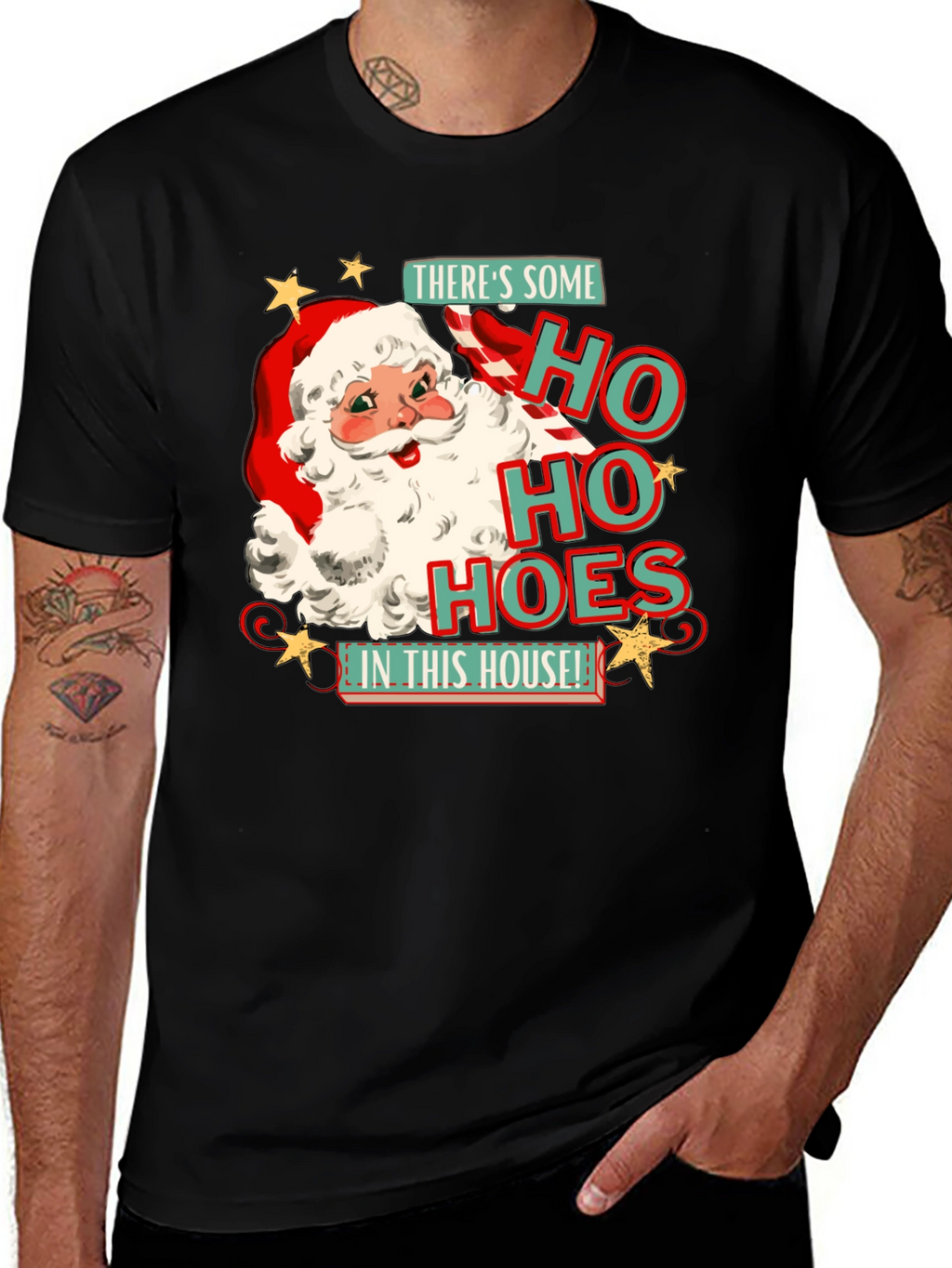 Ho Ho Hoes In This House Santa T-Shirt