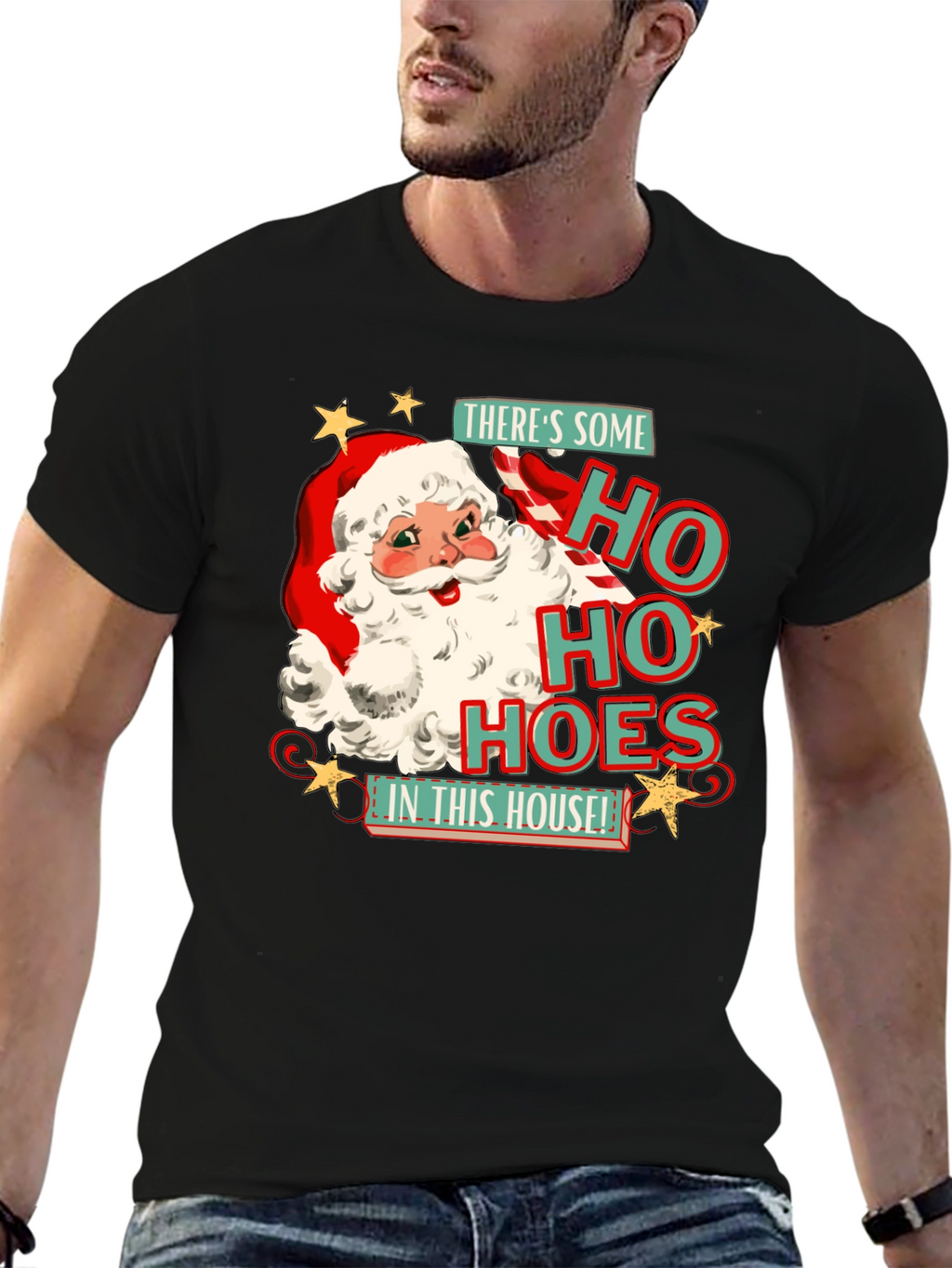 Ho Ho Hoes In This House Santa T-Shirt