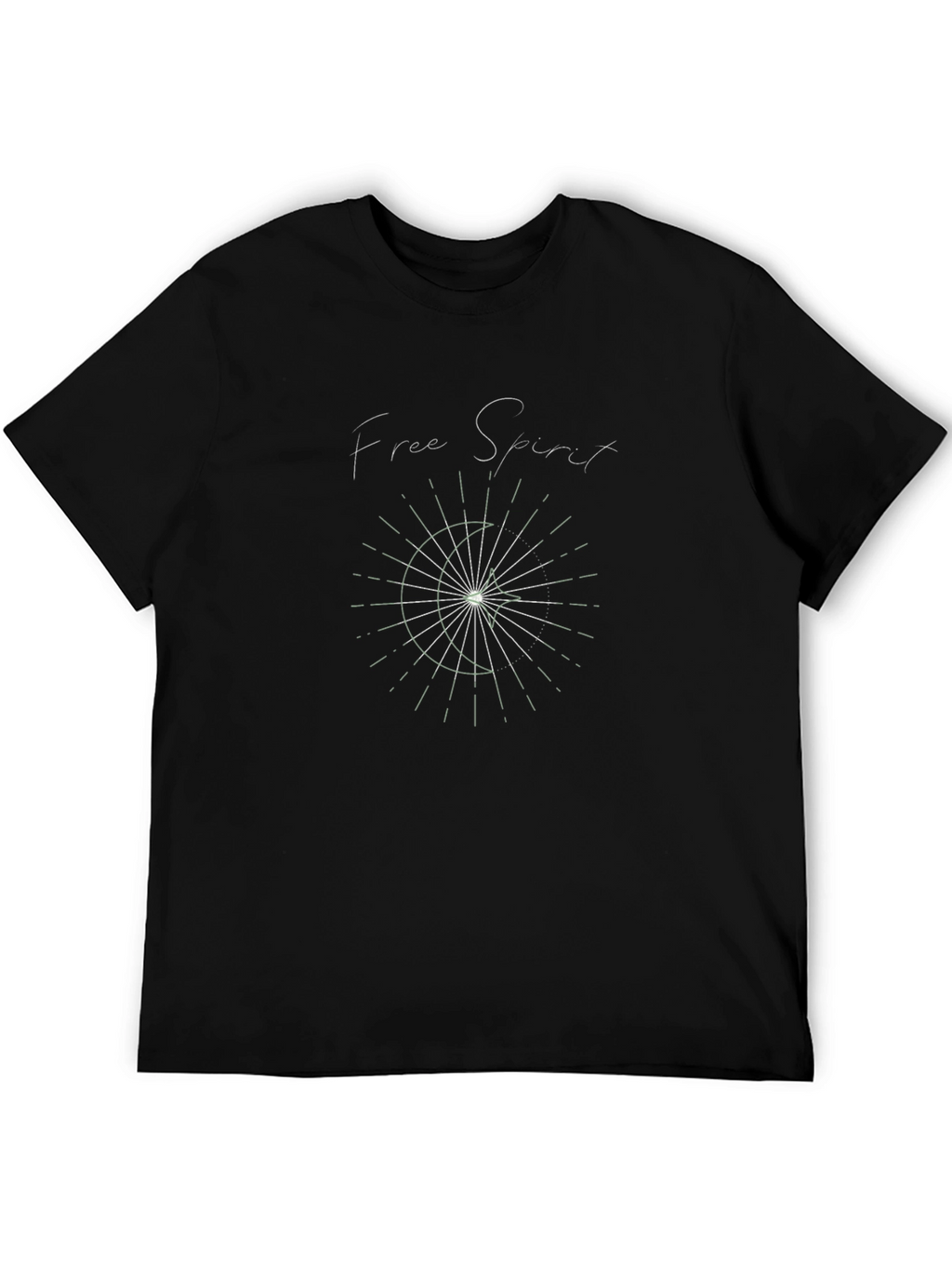 Free Spirit Graphic Tee - Soft Black Cotton T-Shirt