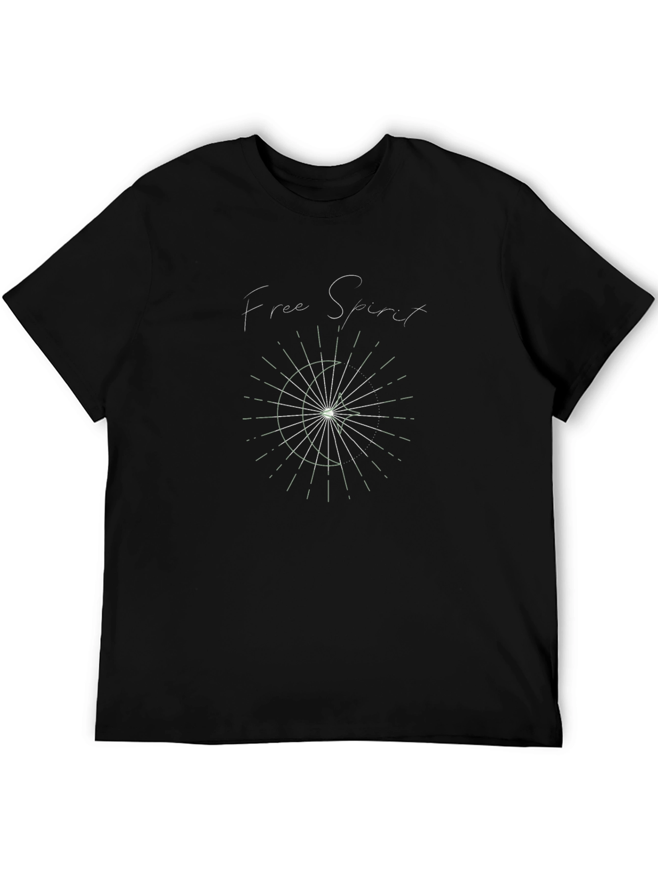 Free Spirit Graphic Tee - Soft Black Cotton T-Shirt