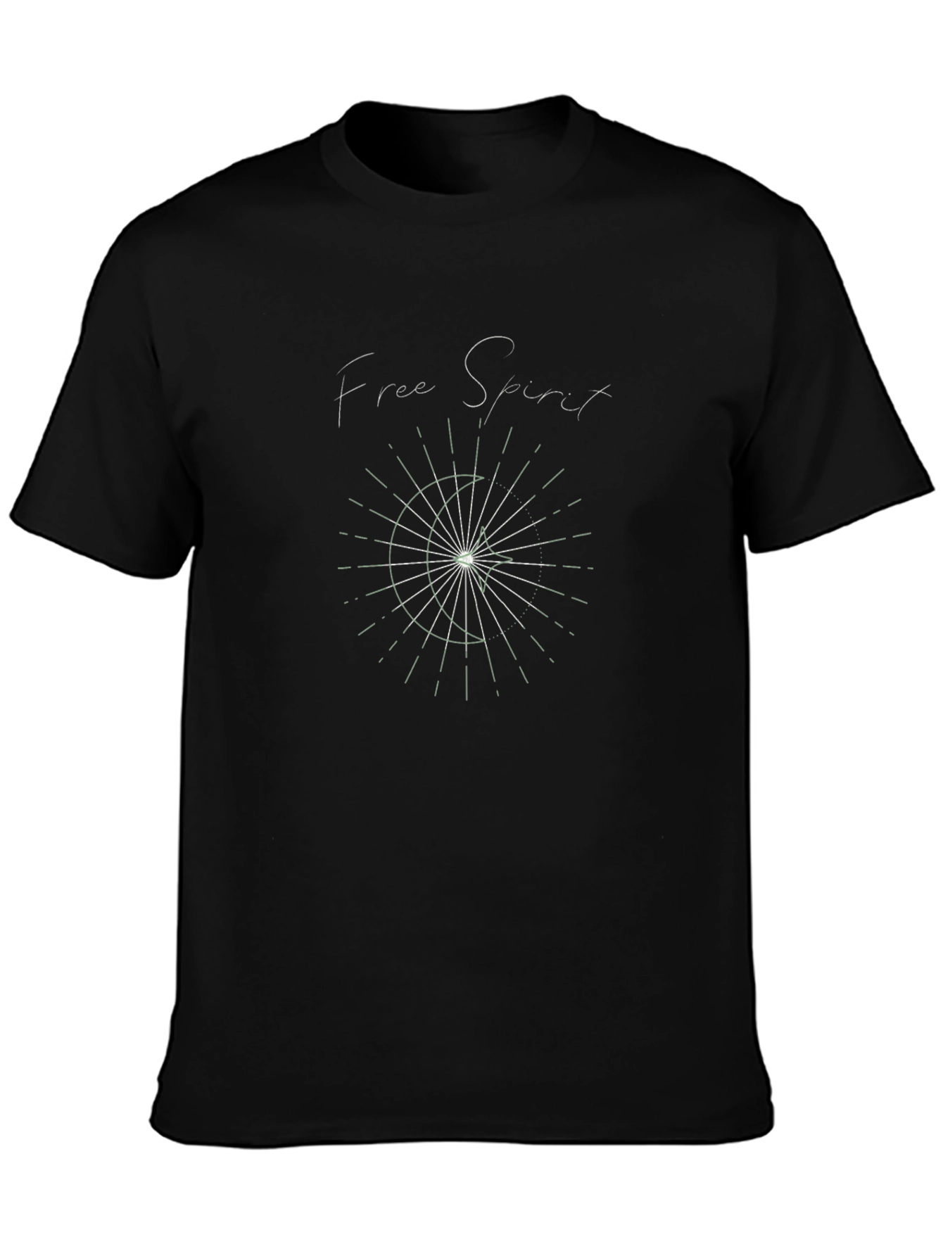Free Spirit Graphic Tee - Soft Black Cotton T-Shirt