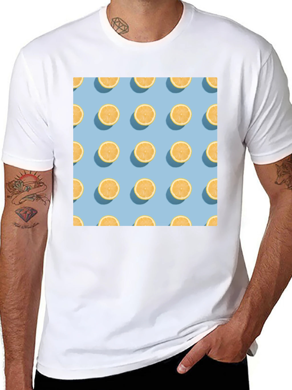 Lemon Slice Pattern T-Shirt - Summer Ready!