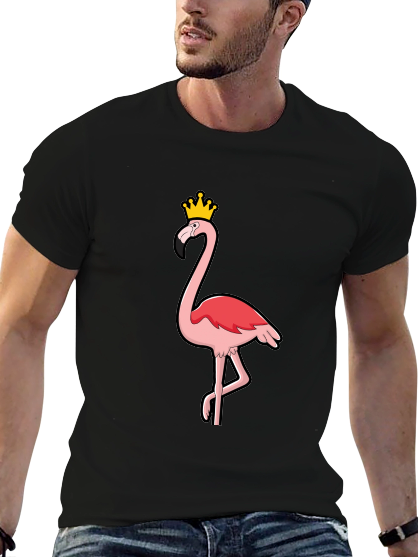 Flamingo King Graphic Tee - Black
