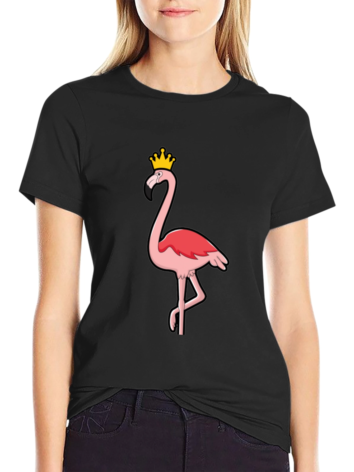 Flamingo King Graphic Tee - Black