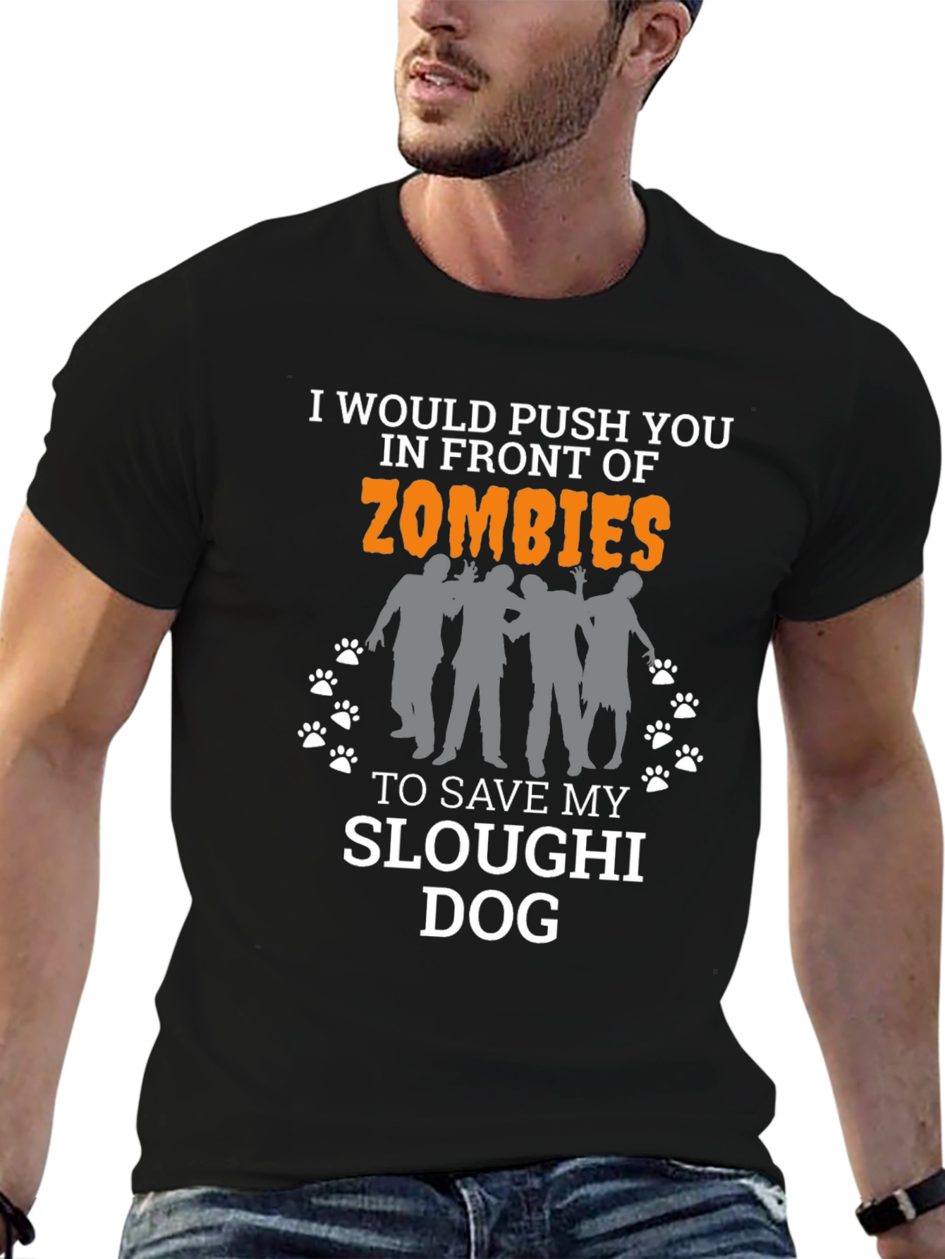 Funny Zombie Sloughi Dog T-Shirt