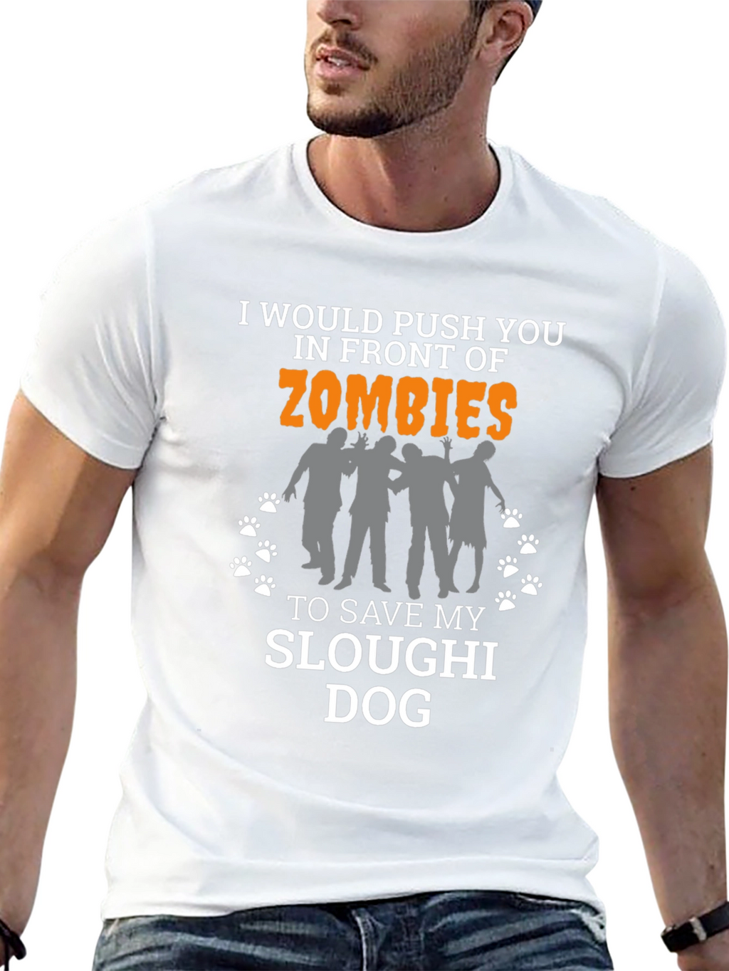 Funny Zombie Sloughi Dog T-Shirt