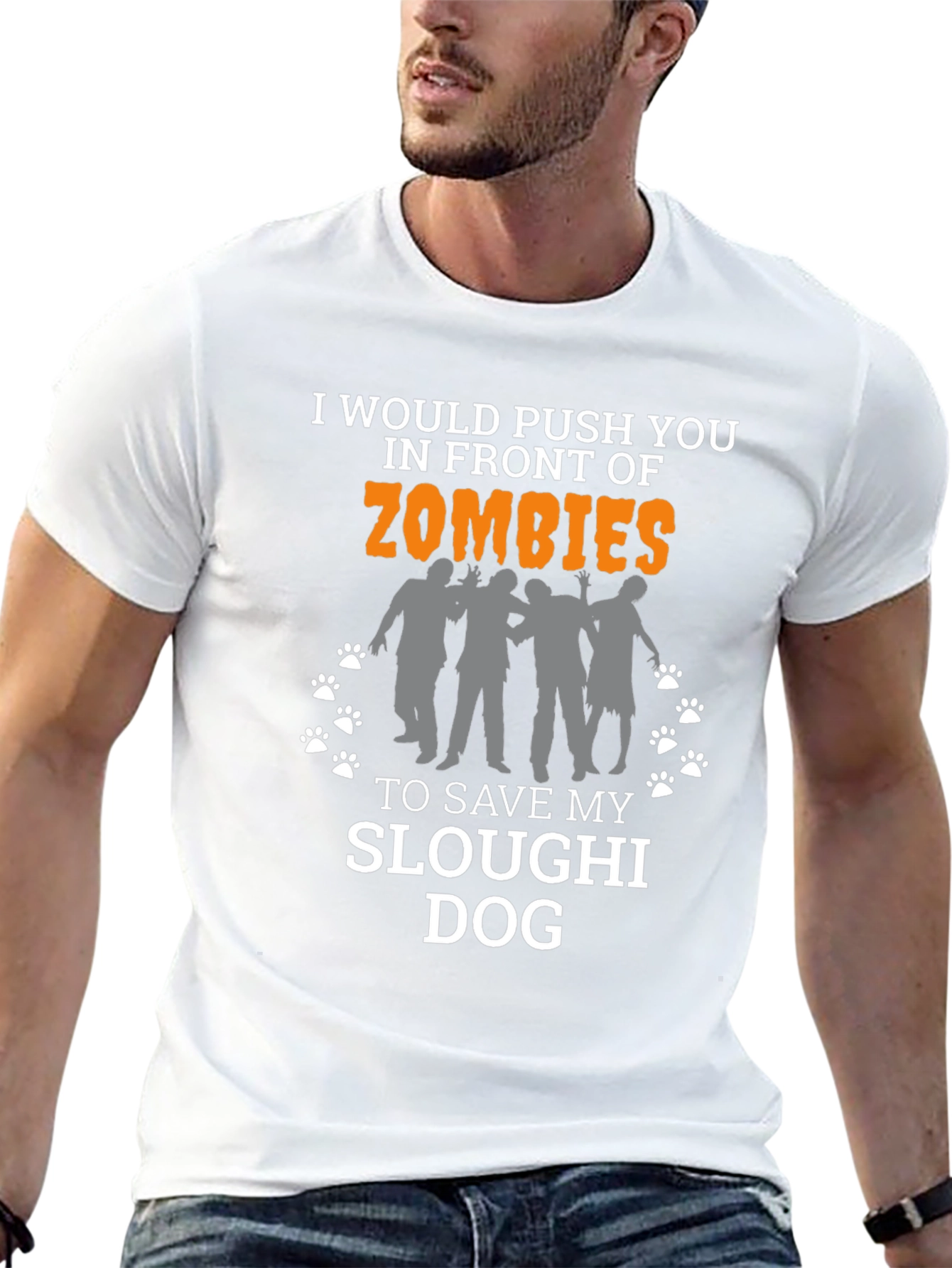 Funny Zombie Sloughi Dog T-Shirt