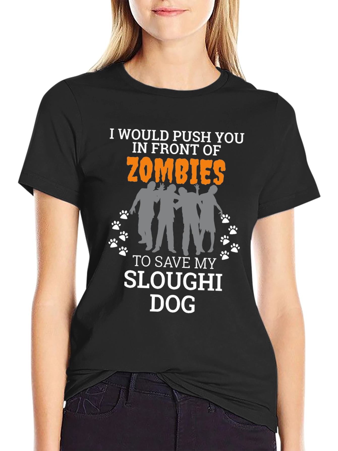 Funny Zombie Sloughi Dog T-Shirt
