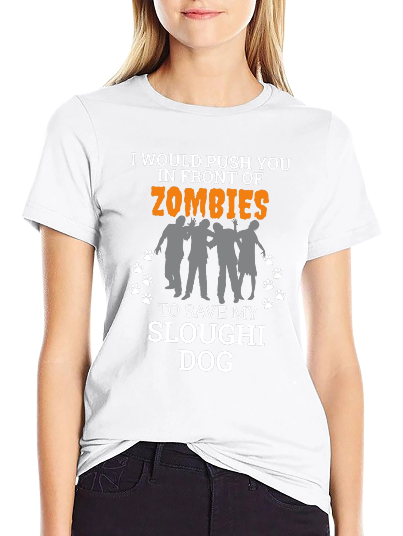 Funny Zombie Sloughi Dog T-Shirt