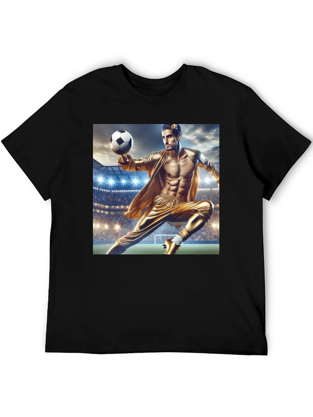Soccer Star Graphic Tee - Black