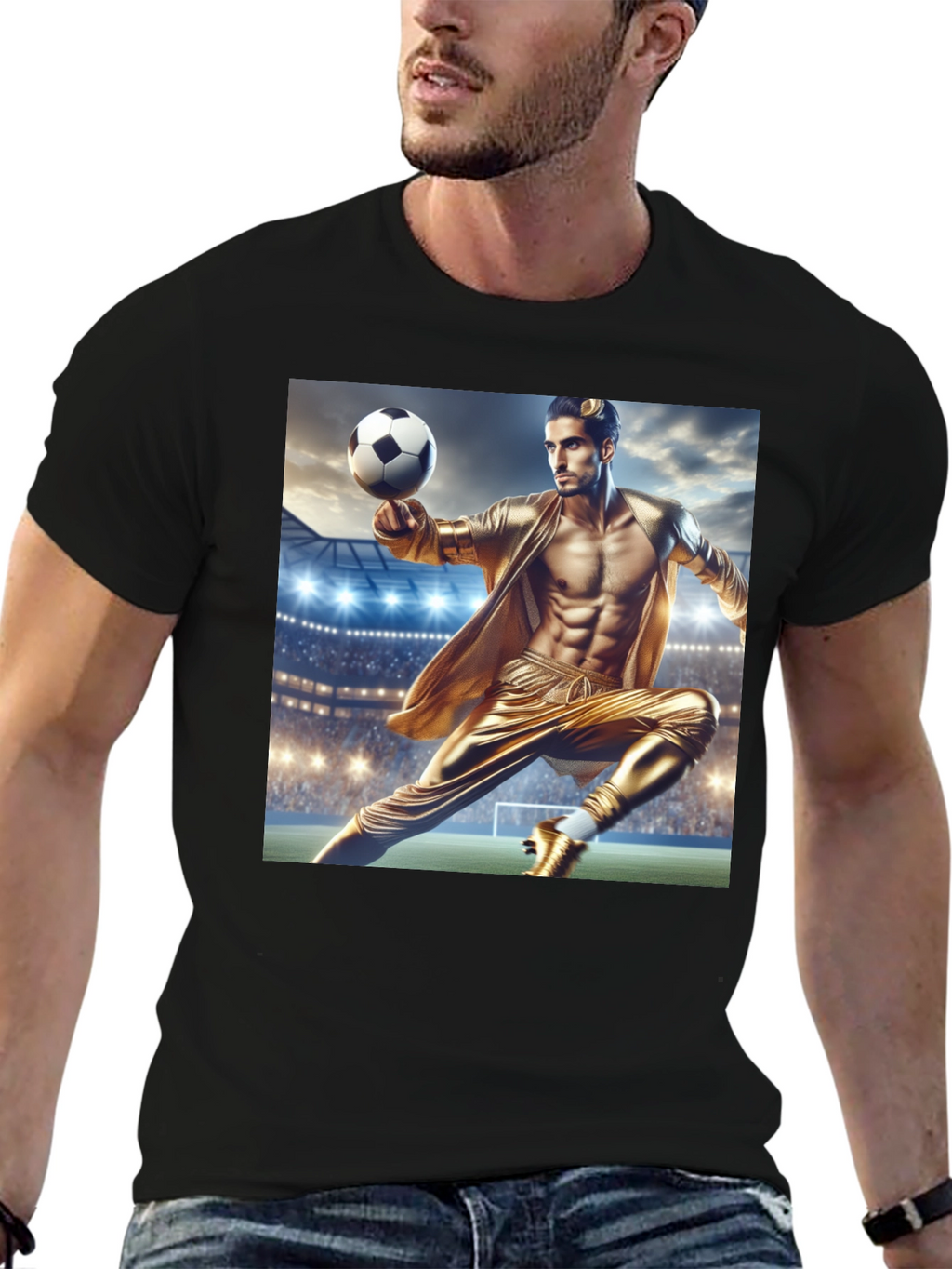 Soccer Star Graphic Tee - Black