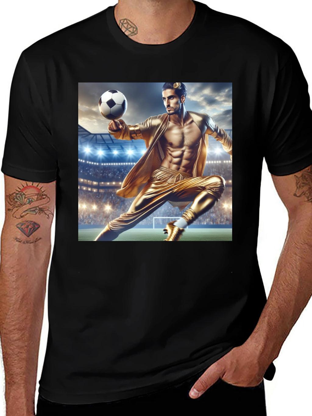 Soccer Star Graphic Tee - Black