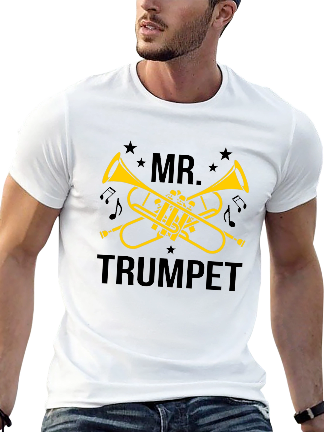 Mr. Trumpet Black T-Shirt - Musician Gift
