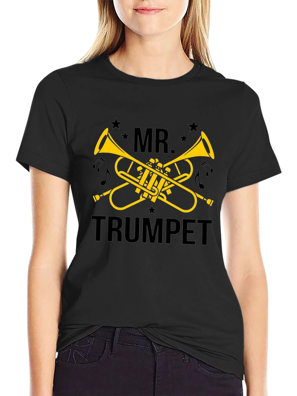 Mr. Trumpet Black T-Shirt - Musician Gift