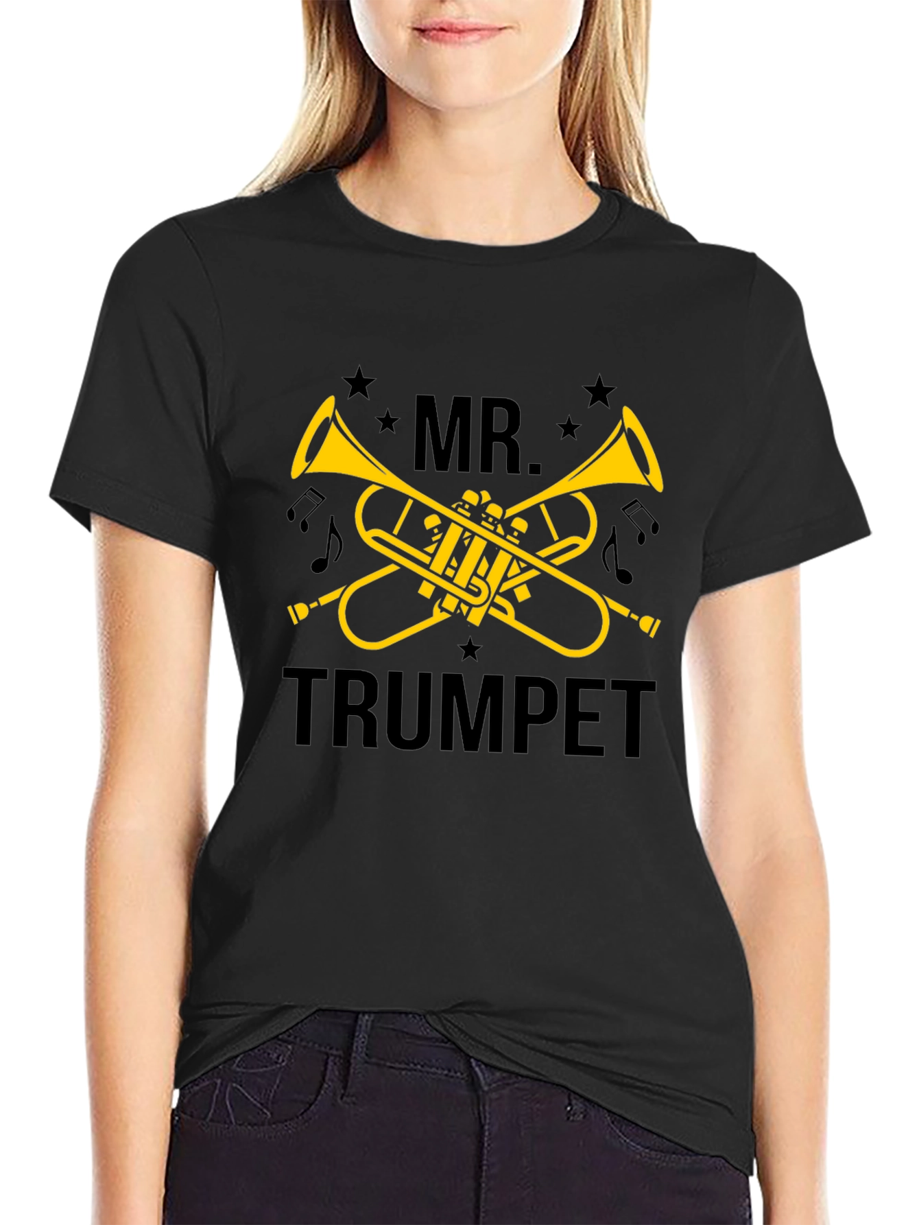 Mr. Trumpet Black T-Shirt - Musician Gift
