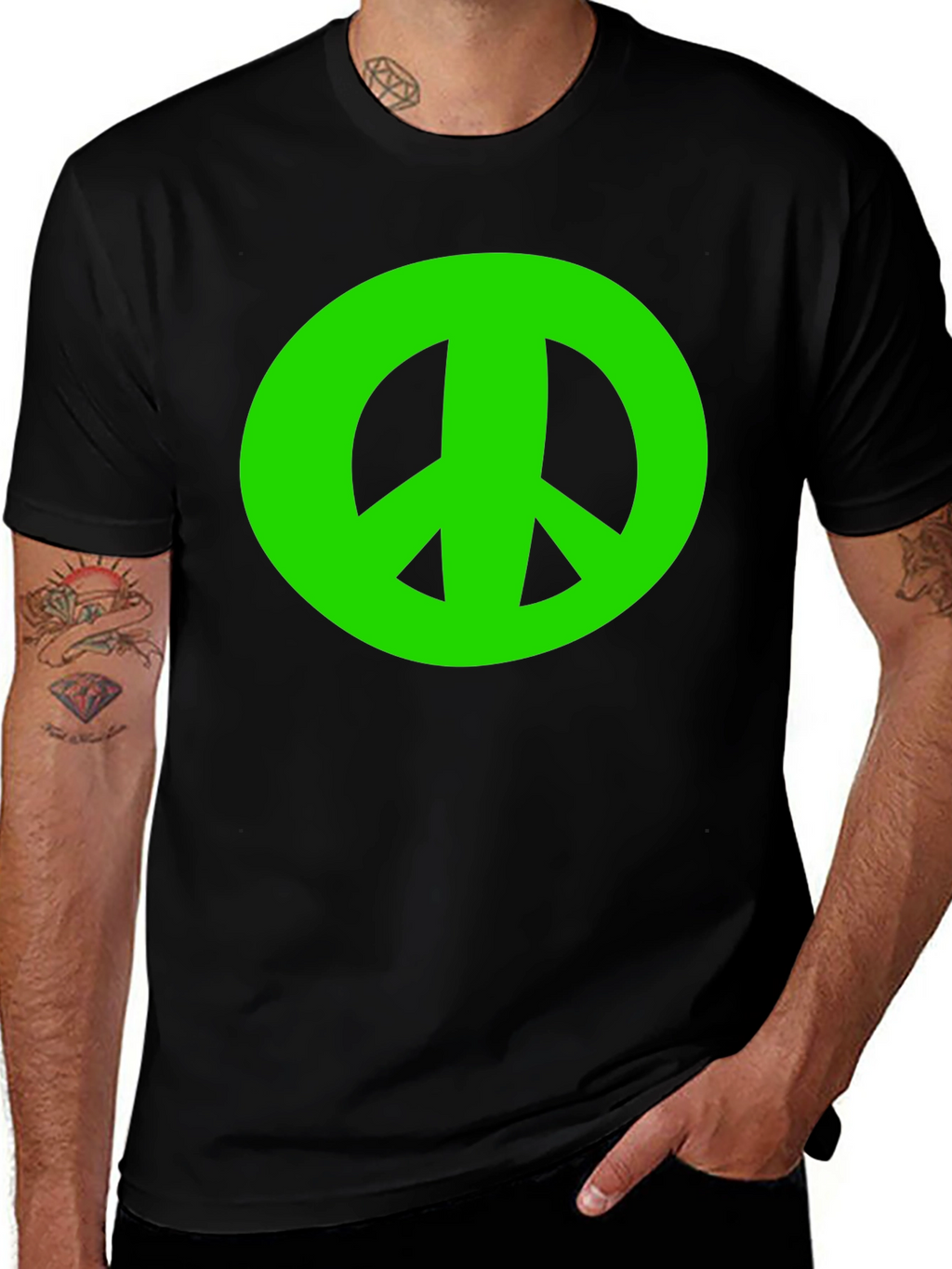 Peace Sign Graphic Tee - Black