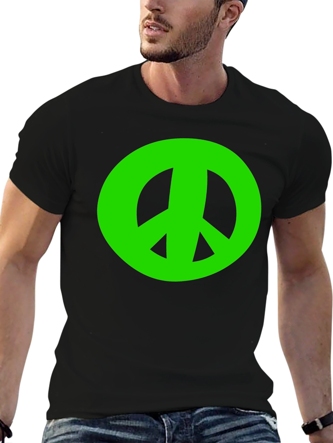 Peace Sign Graphic Tee - Black