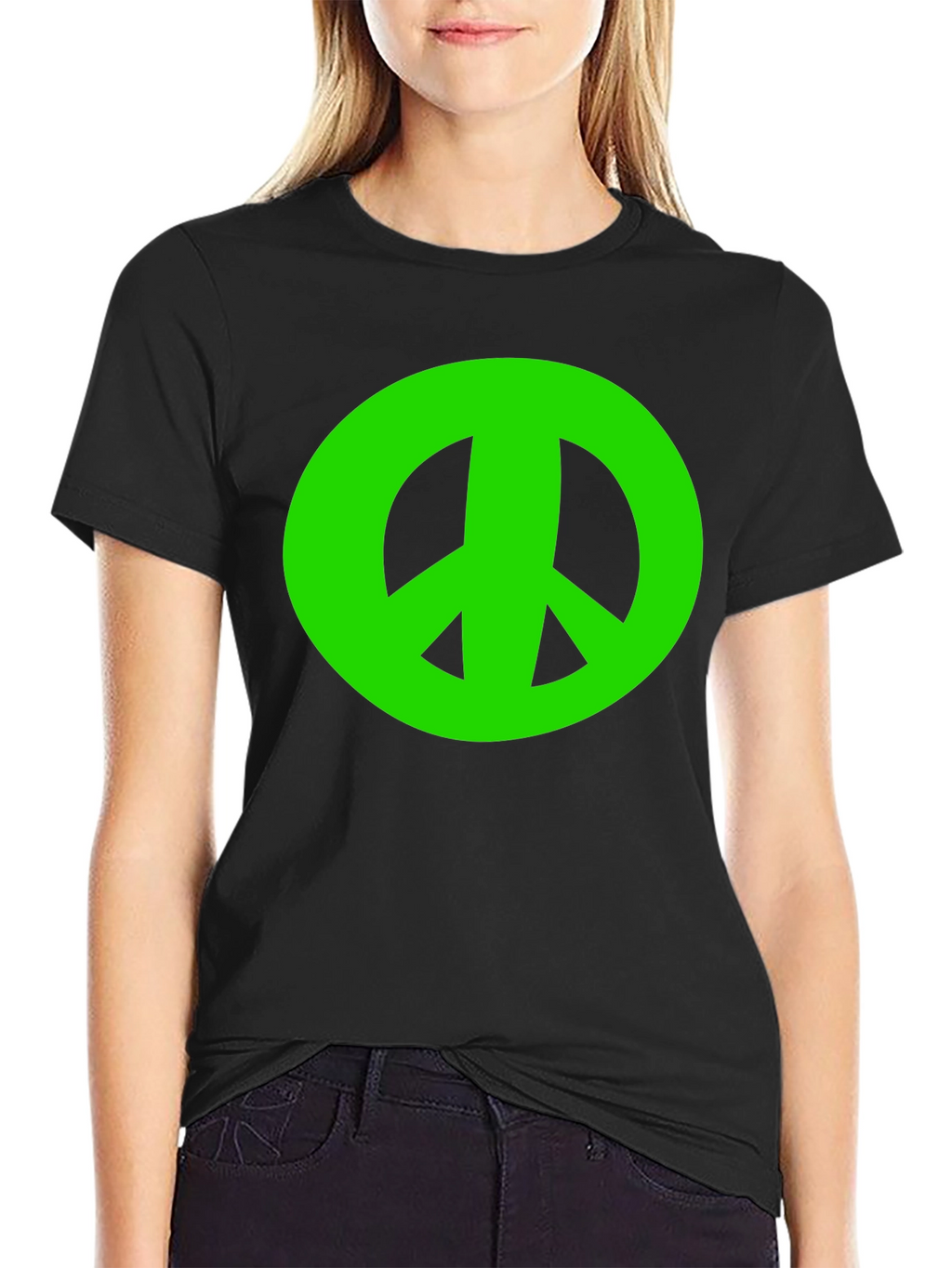 Peace Sign Graphic Tee - Black