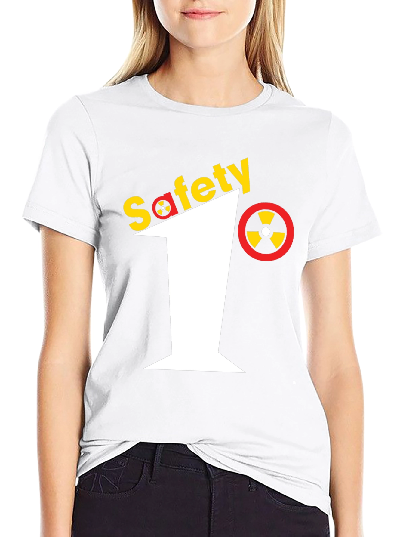 Safety First Graphic Tee - Black Crew Neck T-Shirt