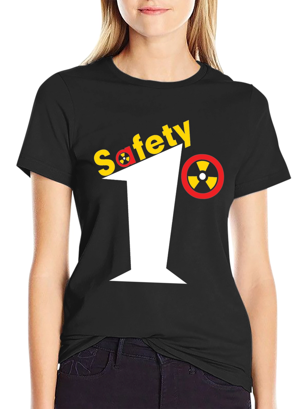 Safety First Graphic Tee - Black Crew Neck T-Shirt