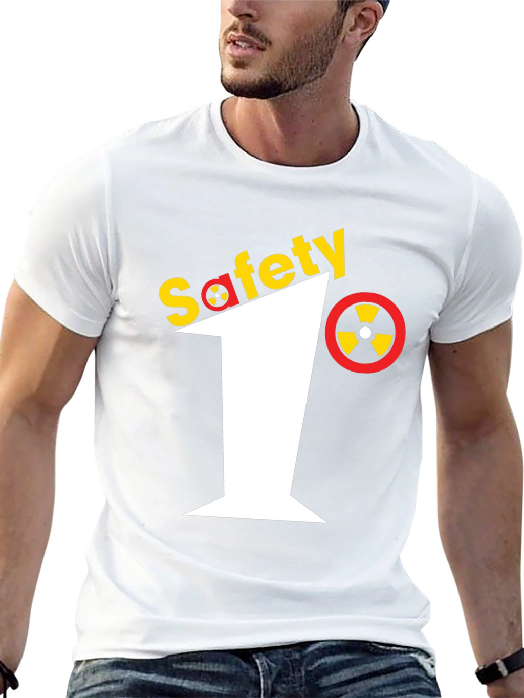 Safety First Graphic Tee - Black Crew Neck T-Shirt