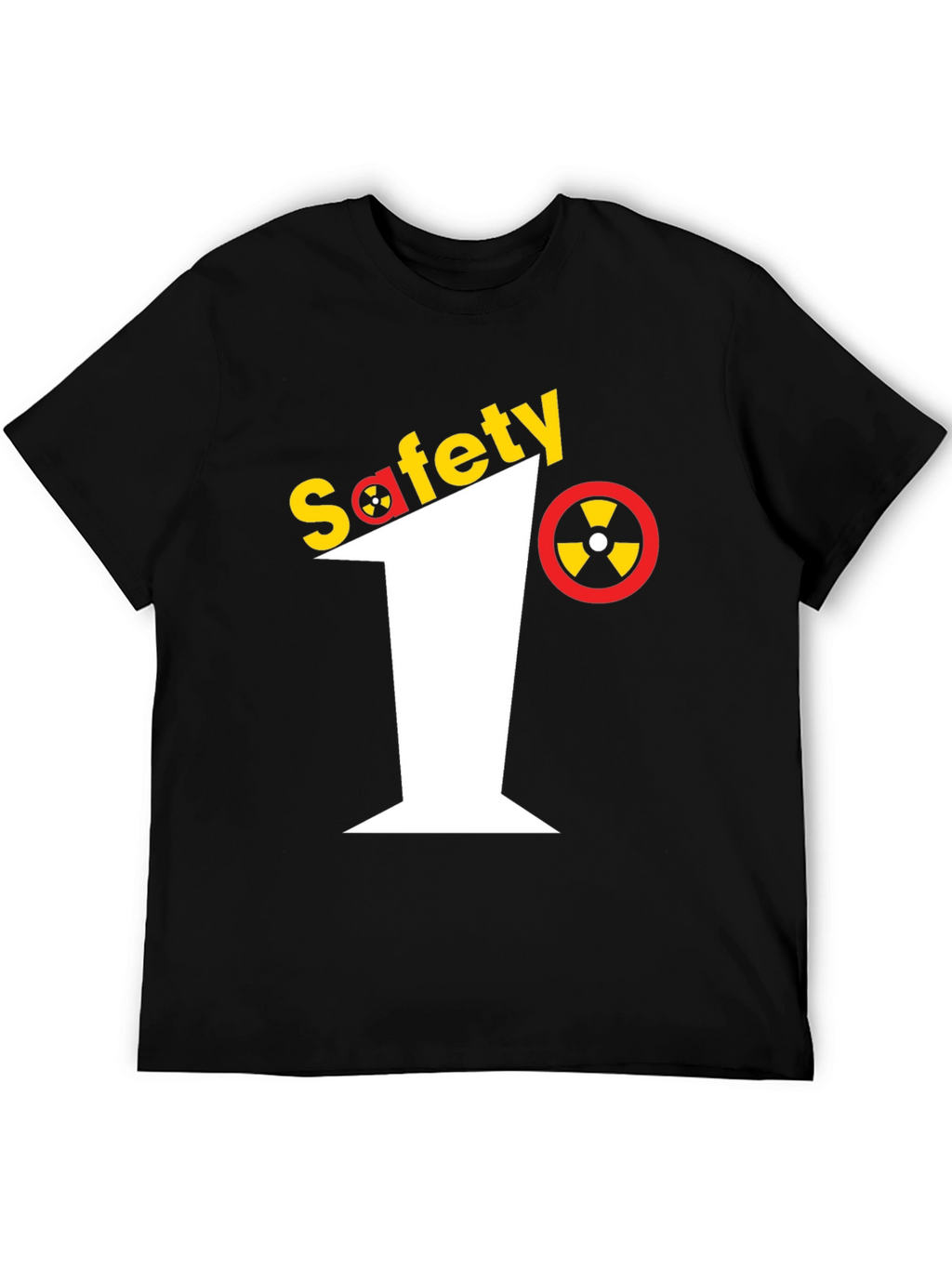 Safety First Graphic Tee - Black Crew Neck T-Shirt