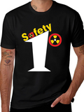 Safety First Graphic Tee - Black Crew Neck T-Shirt