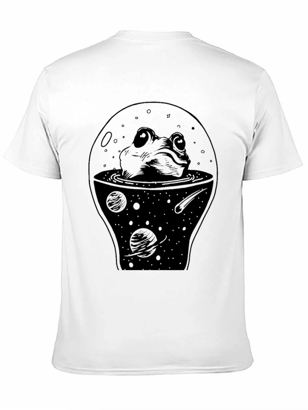 Frog in Space Black T-Shirt