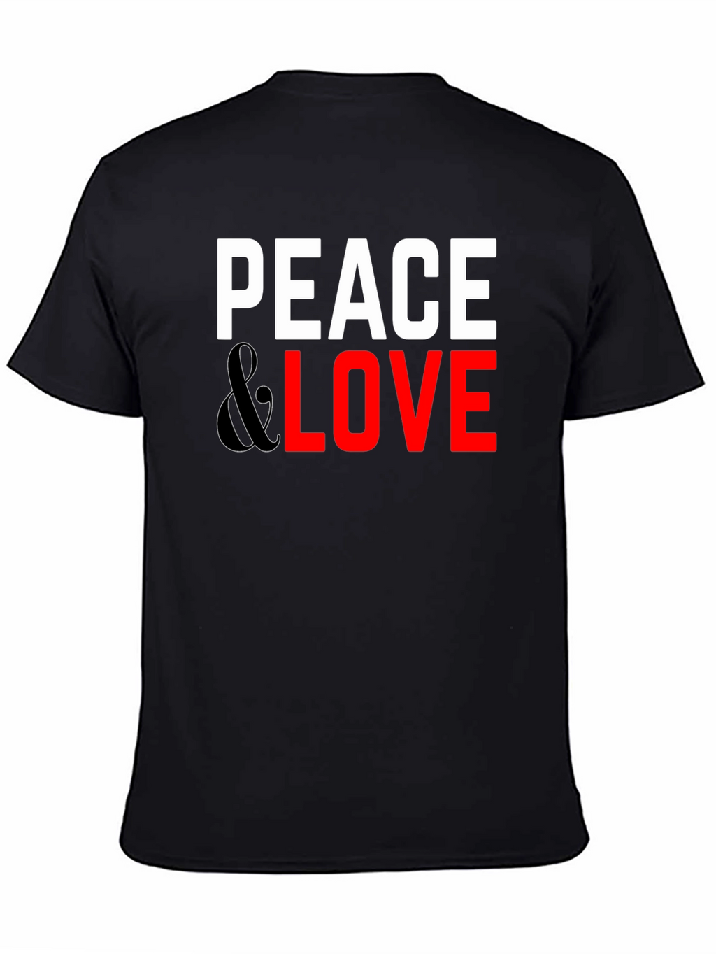 Peace & Love Graphic Tee - Black Casual T-Shirt