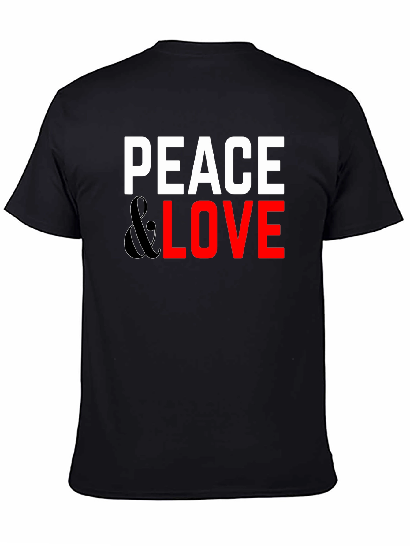 Peace & Love Graphic Tee - Black Casual T-Shirt
