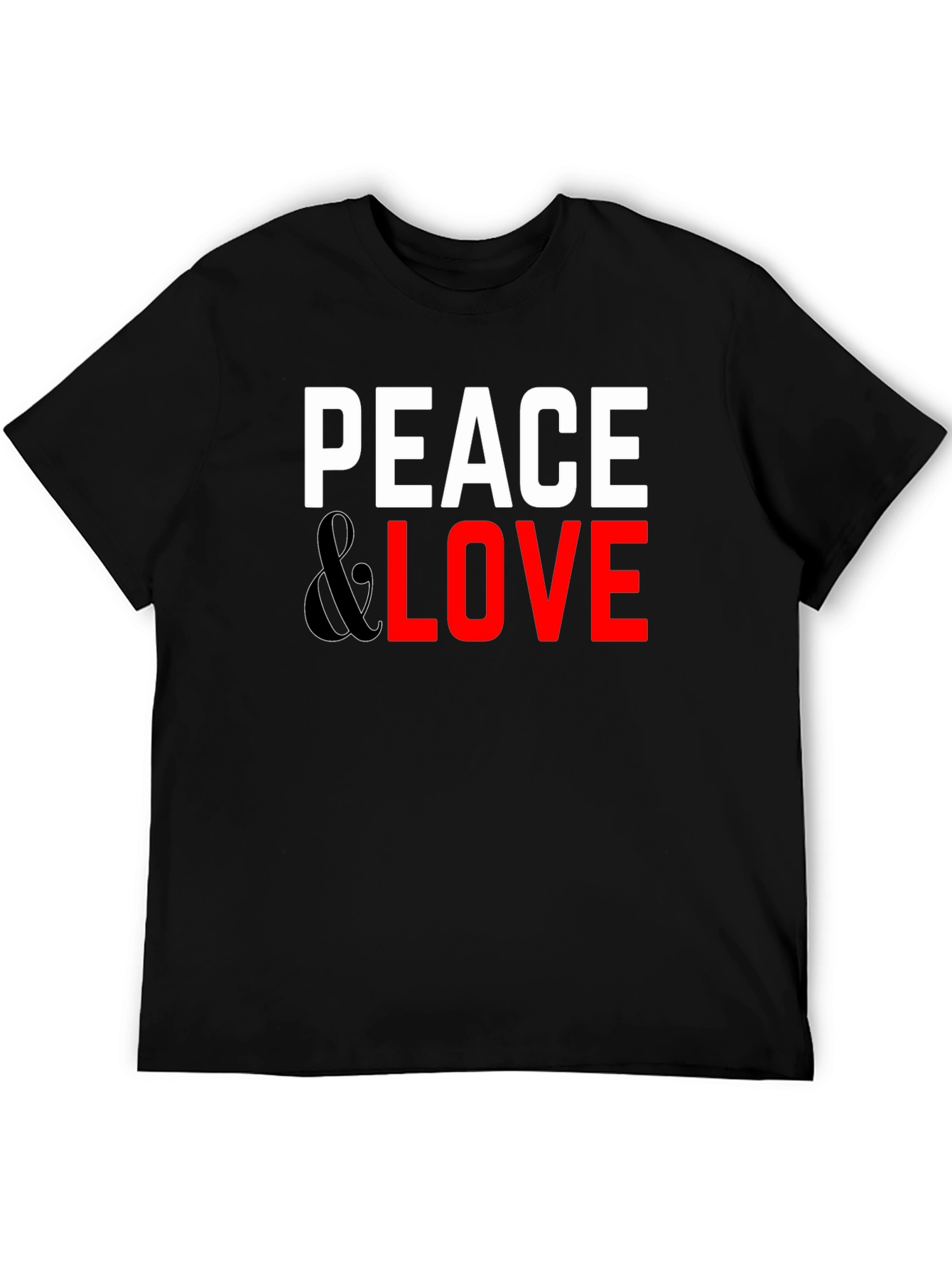 Peace & Love Graphic Tee - Black Casual T-Shirt