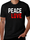 Peace & Love Graphic Tee - Black Casual T-Shirt