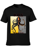 Dark Abyss Octopus Graphic Tee - Black