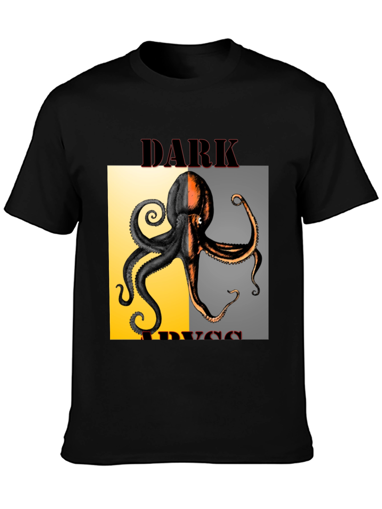 Dark Abyss Octopus Graphic Tee - Black