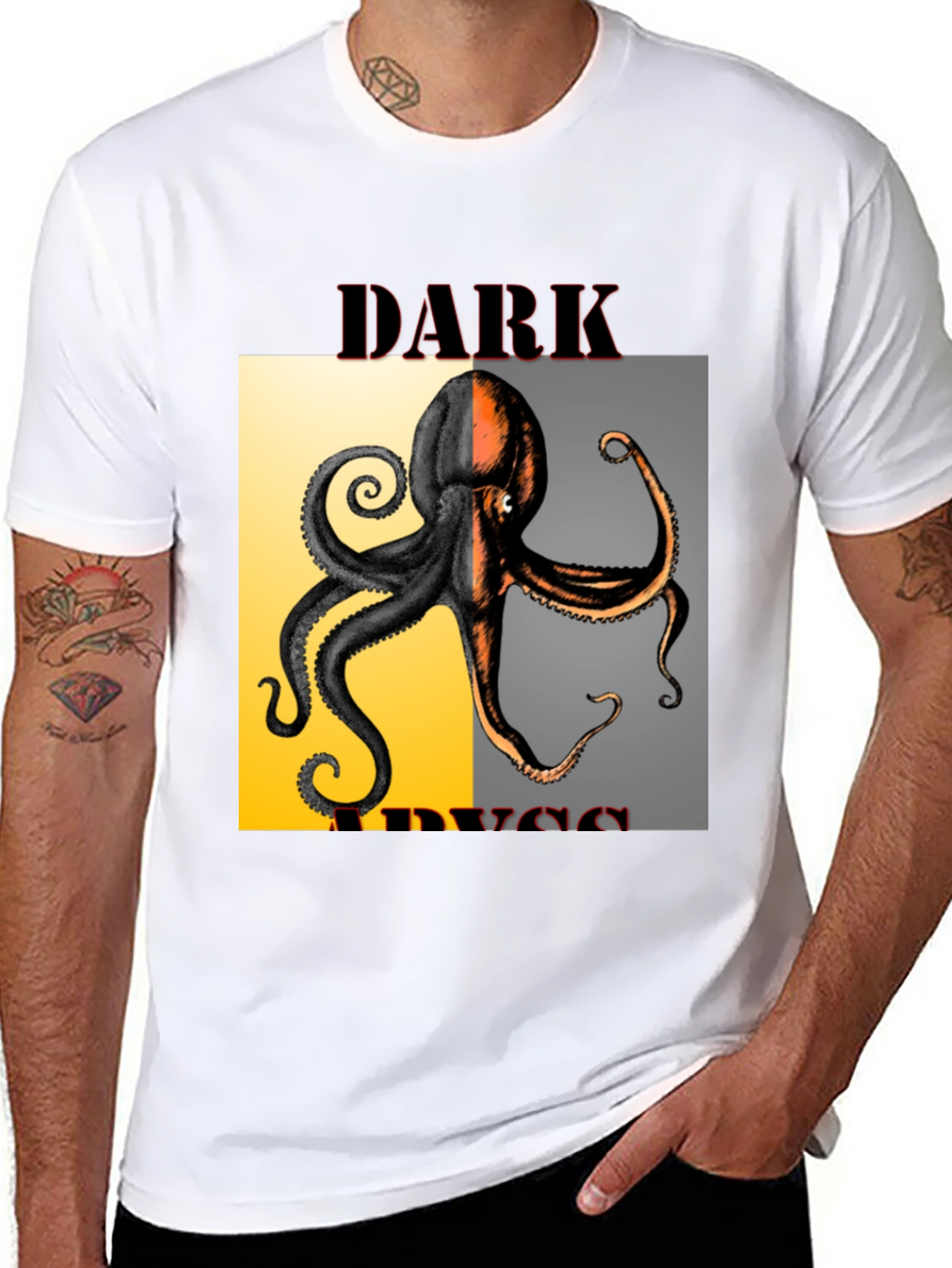 Dark Abyss Octopus Graphic Tee - Black